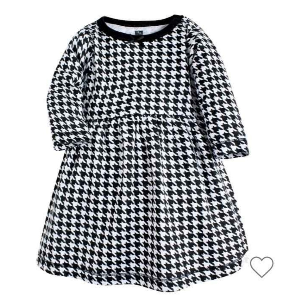 NWT Hudson Baby 2 Pc Red Plaid and Black Houndstooth Dress Set ~3-6 Mos - Picture 4 of 5